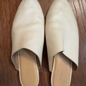 Nisolo Women's Lima Slip on Leather Mules - Bone Color 8.5